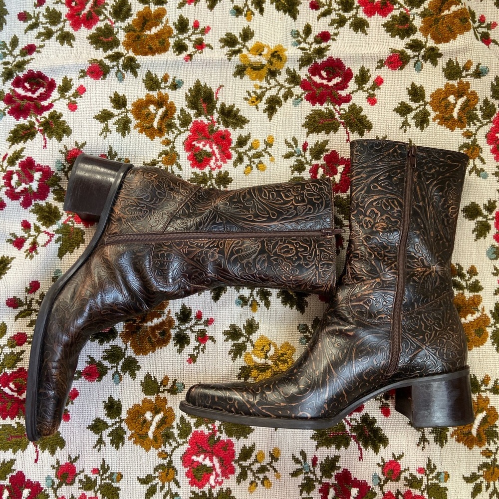 Franco Sarto etched boots